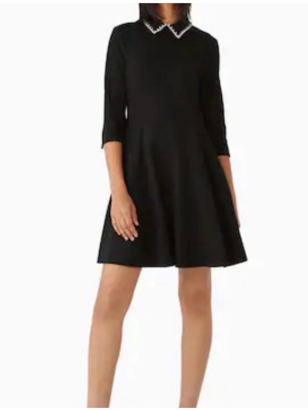 kate spade Black Mini Dress with embellished Collar size S